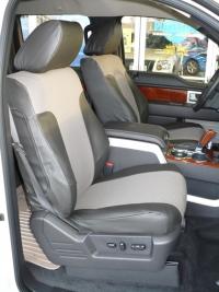 2010 Ford F150 Bucket Seats (Dark Gray Leatherette with Mid Gray Velour in Serts